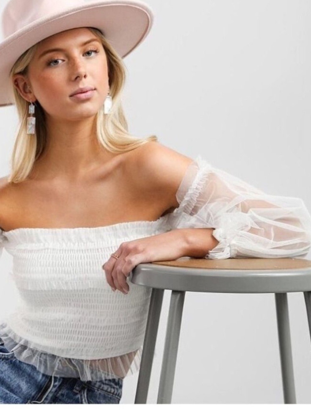 NWT $49 Evolutionary Smocked Crop Top
